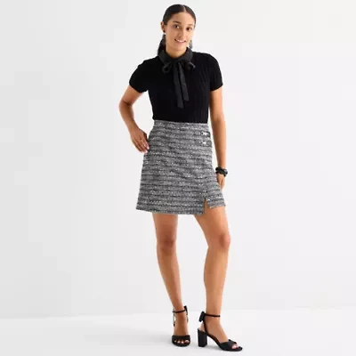 by&by Womens Juniors Mid Rise A-Line Skirt