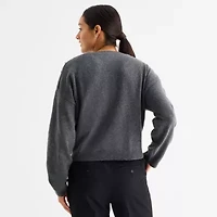 by&by Juniors Womens Crew Neck Long Sleeve Pullover Sweater