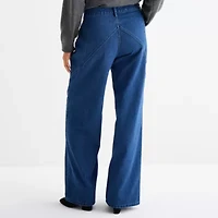 Forever 21 Juniors Womens Mid Rise Wide Leg Jean