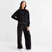 Reebok Womens Long Sleeve Velour Mock Neck Top