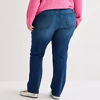 St. John's Bay Womens Plus Mid Rise Straight Leg Jean
