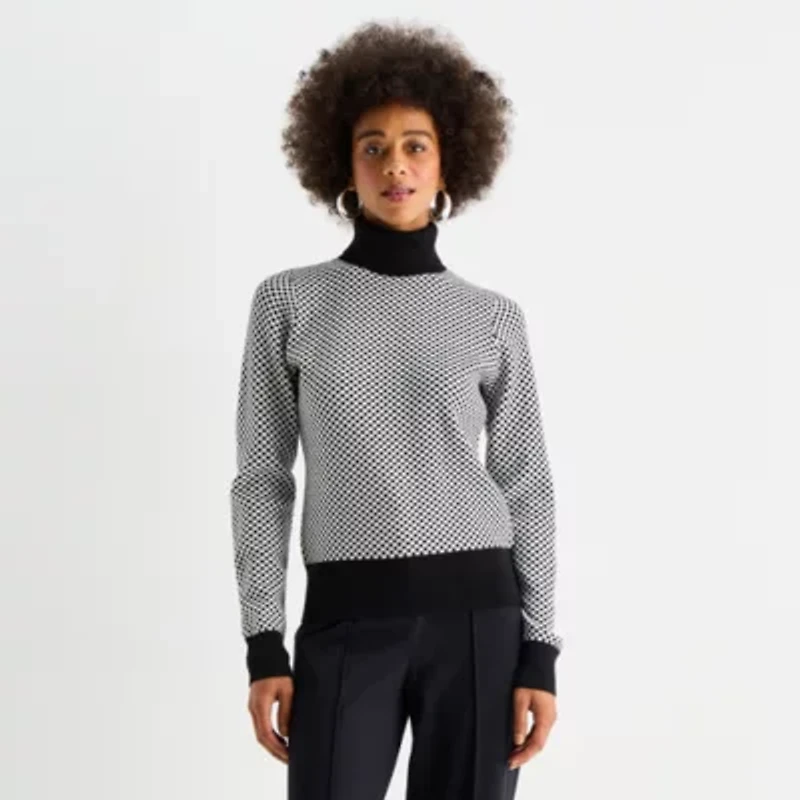 Worthington Womens Turtleneck Long Sleeve Pullover Sweater