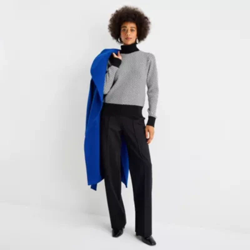 Worthington Womens Turtleneck Long Sleeve Pullover Sweater