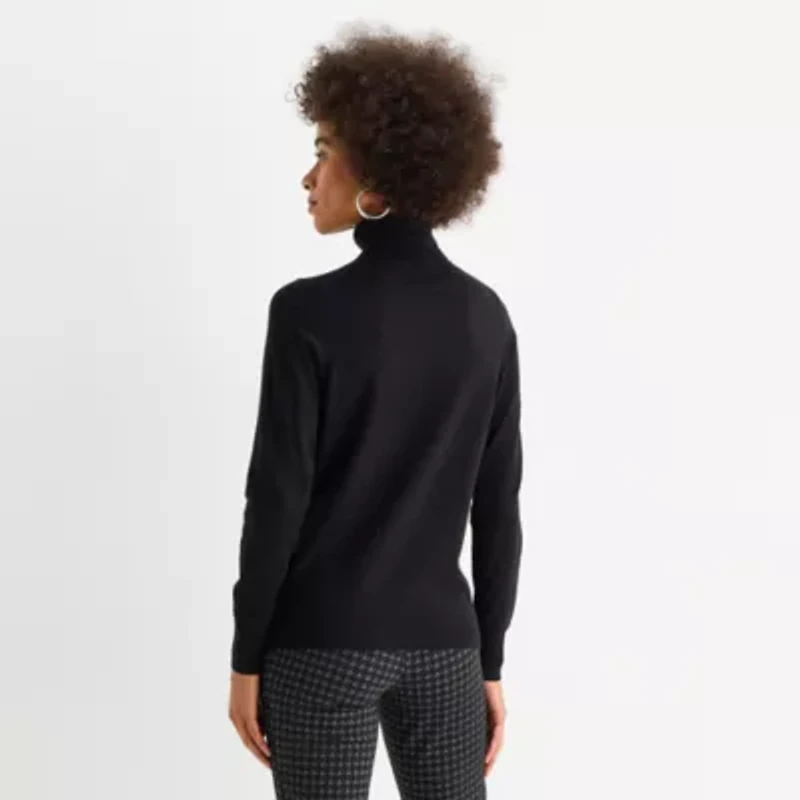 Worthington Womens Turtleneck Long Sleeve Pullover Sweater