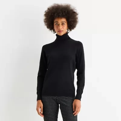 Worthington Womens Turtleneck Long Sleeve Pullover Sweater
