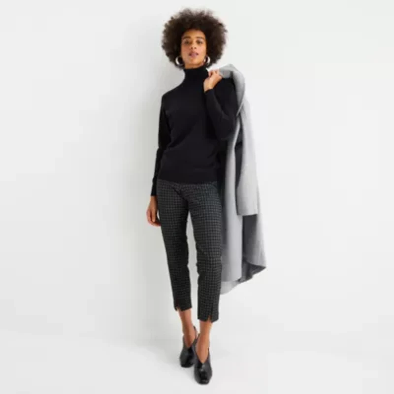 Worthington Womens Turtleneck Long Sleeve Pullover Sweater