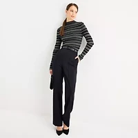Worthington Womens Mock Neck Long Sleeve Striped Pullover Sweater