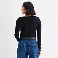 a.n.a Womens Round Neck Long Sleeve T-Shirt