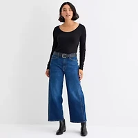 a.n.a Womens Round Neck Long Sleeve T-Shirt