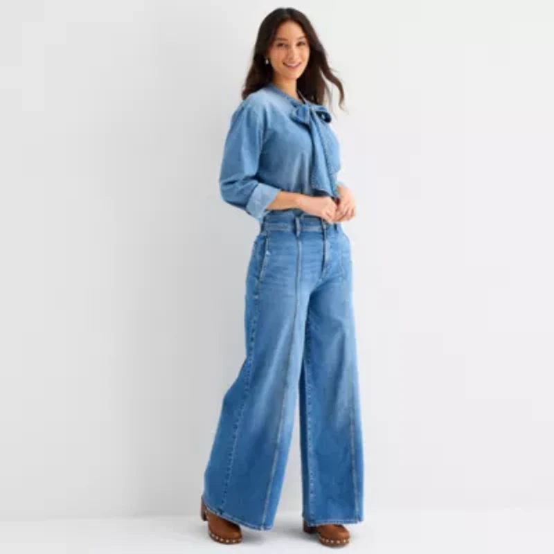 a.n.a Womens Long Sleeve Blouse