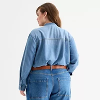 a.n.a Womens Long Sleeve Plus Blouse