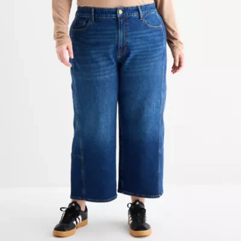 a.n.a Womens Plus Highest Rise Barrel Jean
