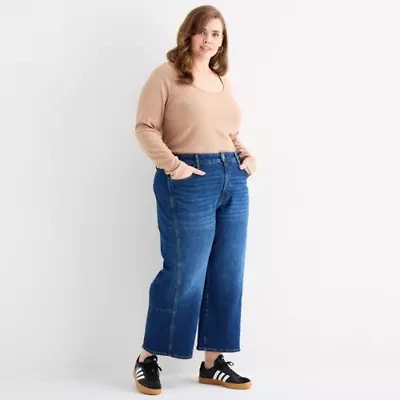 a.n.a Womens Plus Highest Rise Barrel Jean