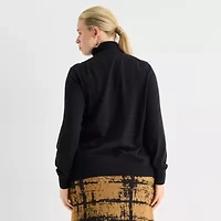 Worthington Plus Womens Turtleneck Long Sleeve Pullover Sweater