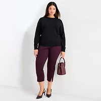 Worthington Plus Womens Crew Neck Long Sleeve Pullover Sweater