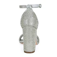 IZZY by AZALEA WANG Gabriella Womens Almond Open Toe Block Heel Pumps