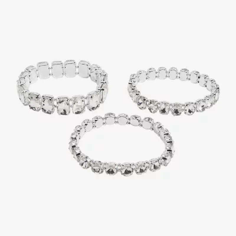 Bijoux Bar Womens 3-pc. Glass Bracelet Set