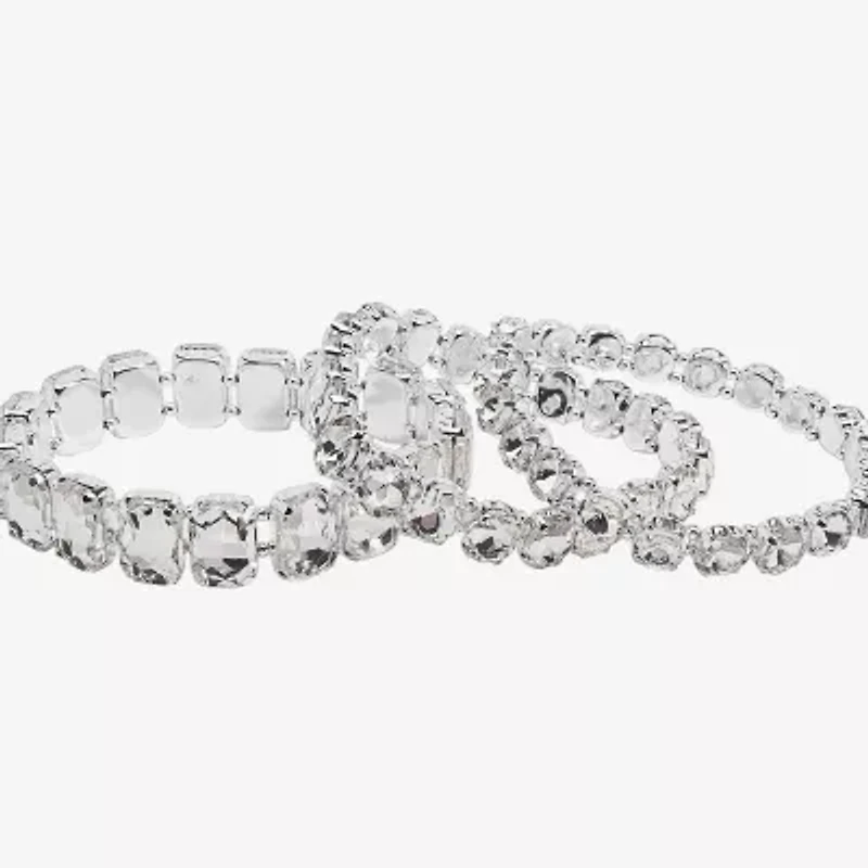 Bijoux Bar Womens 3-pc. Glass Bracelet Set