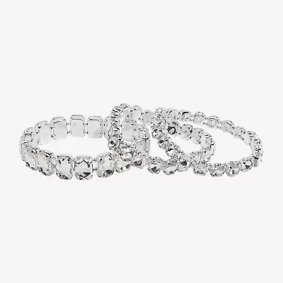 Bijoux Bar Womens 3-pc. Glass Bracelet Set