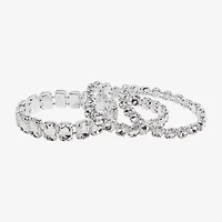 Bijoux Bar Womens 3-pc. Glass Bracelet Set