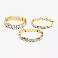 Bijoux Bar Womens 3-pc. Glass Bracelet Set