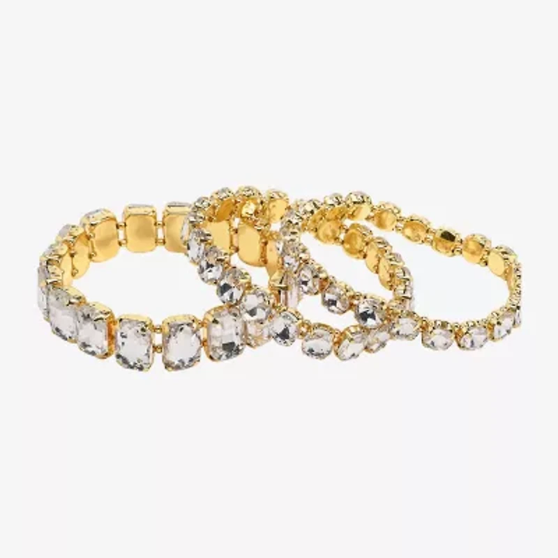 Bijoux Bar Womens 3-pc. Glass Bracelet Set