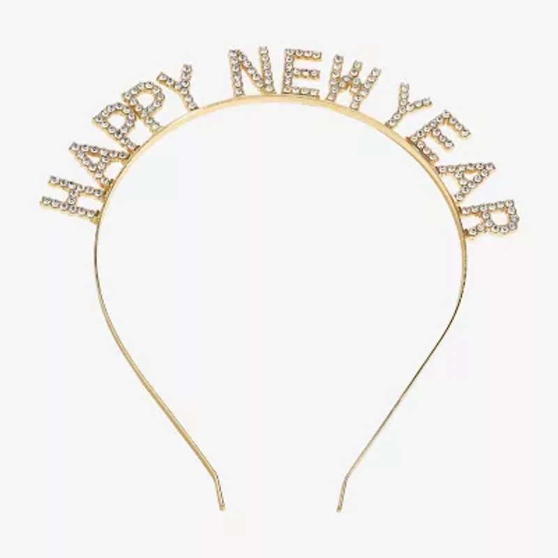 Bijoux Bar Gold Tone Happy New Year Headband