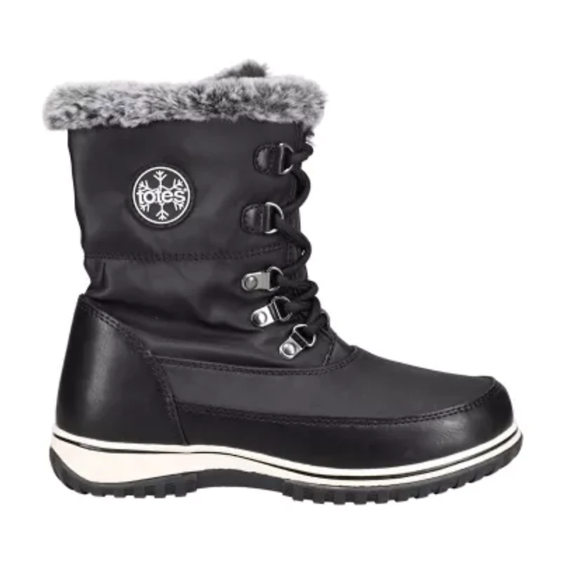 Totes Womens Avery Waterproof Insulated Flat Heel Winter Boots