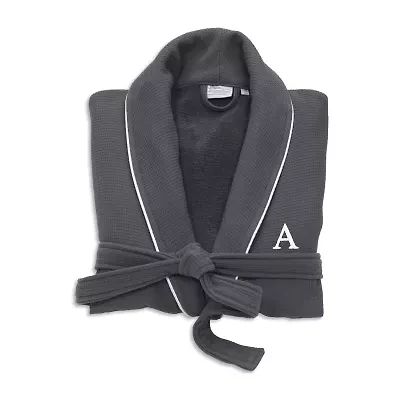Linum Home Textiles Personalized Waffle Terry Bathrobe Unisex Adult Long Sleeve Length Robe