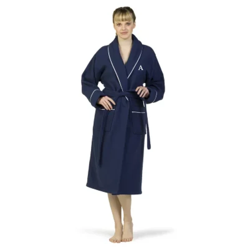 Linum Home Textiles Personalized Waffle Terry Bathrobe Unisex Adult Long Sleeve Length Robe