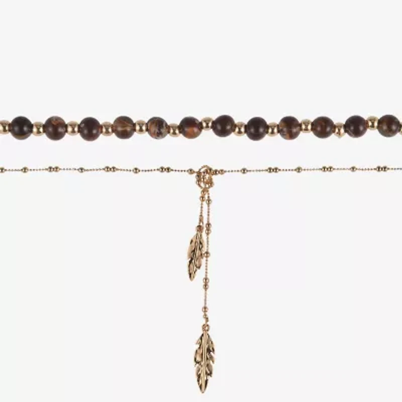Mixit Gold Tone Womens 2-pc. Necklace Set