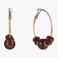 Mixit Gold Tone Womens 51.4mm Hoop Earrings