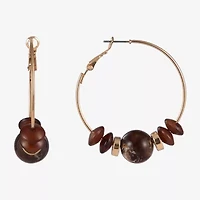 Mixit Gold Tone Womens 51.4mm Hoop Earrings