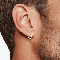 Mens 14K Gold 12mm Round Hoop Earrings
