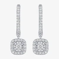 Yes, Please! Womens 1/4 CT. T.W. Lab Grown White Diamond Sterling Silver Drop Earrings