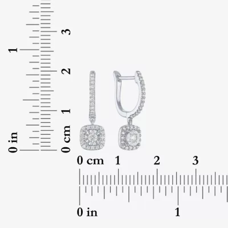 Yes, Please! Womens 1/4 CT. T.W. Lab Grown White Diamond Sterling Silver Drop Earrings