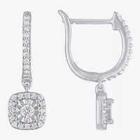 Yes, Please! Womens 1/4 CT. T.W. Lab Grown White Diamond Sterling Silver Drop Earrings