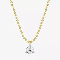 Yes, Please! Womens 1/5 CT. Lab Grown White Diamond Sterling Silver Round 18 Inch Pendant Necklace