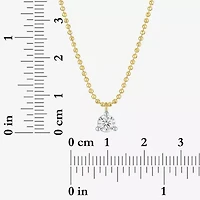 Yes, Please! Womens 1/5 CT. Lab Grown White Diamond Sterling Silver Round 18 Inch Pendant Necklace