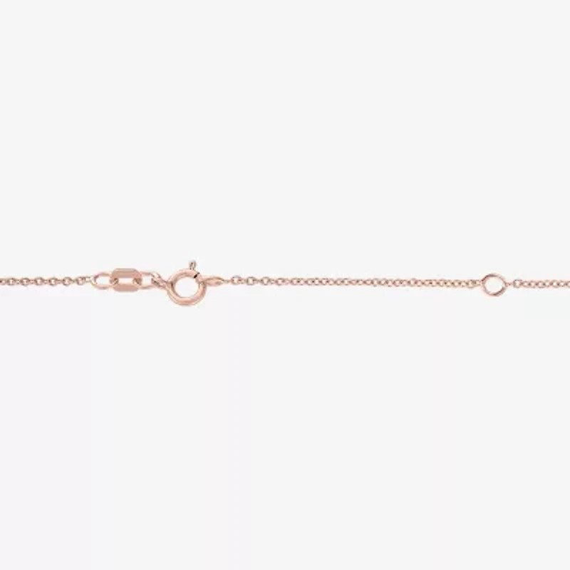 Diamond Accent "To The Moon & Back" Womens Diamond Accent Natural White Diamond 14K Rose Gold Over Silver Heart 16 Inch Pendant Necklace