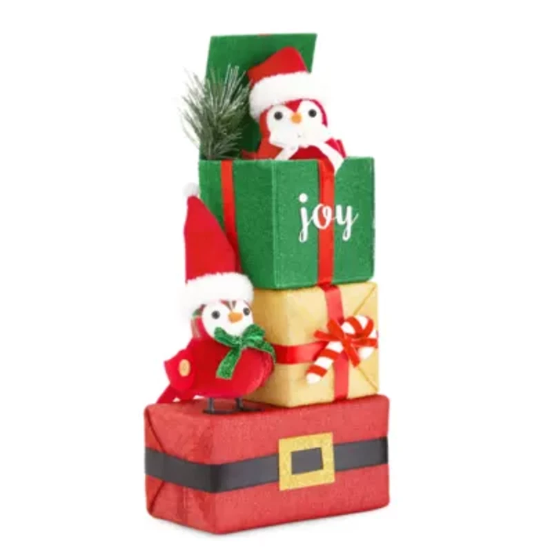 North Pole Trading Co. Birds In Gift Boxes Christmas Tabletop Decor