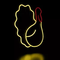 Northlight 15" Led Neon Lighted Turkey Thanksgiving Window Decor