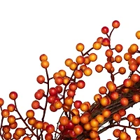 Northlight 18in Red And Orange Berries Artifical Fall Harvest Twig Wreath