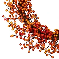 Northlight 18in Red And Orange Berries Artifical Fall Harvest Twig Wreath