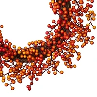 Northlight 18in Red And Orange Berries Artifical Fall Harvest Twig Wreath