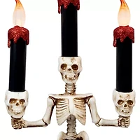 14.5'' Dripping Candle Skeleton Halloween Candelabra
