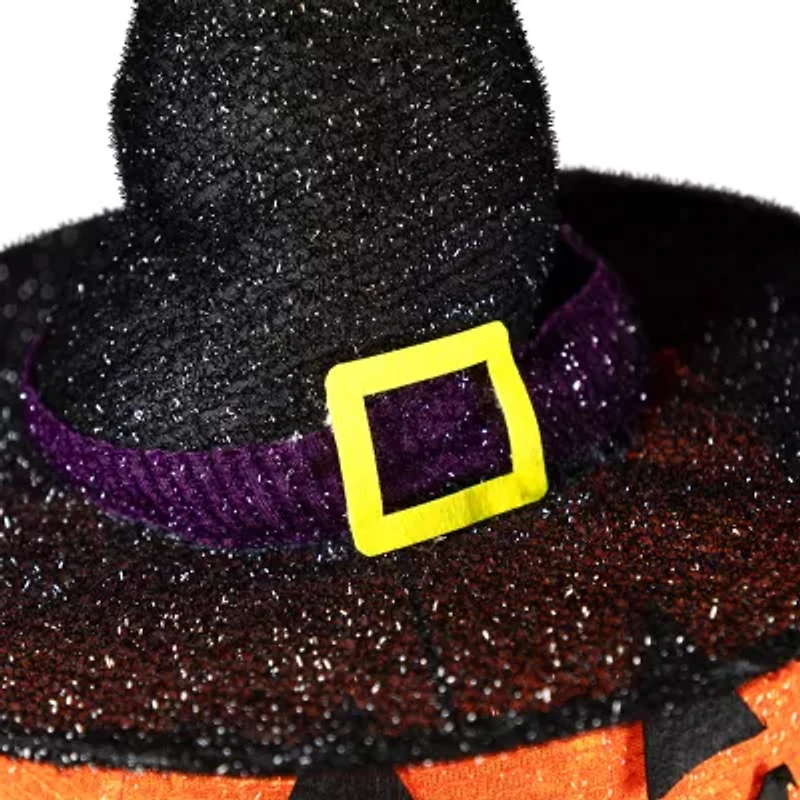 34in Jack-O-Lanterns in Witch's Hat Outdoor Halloween Decoration