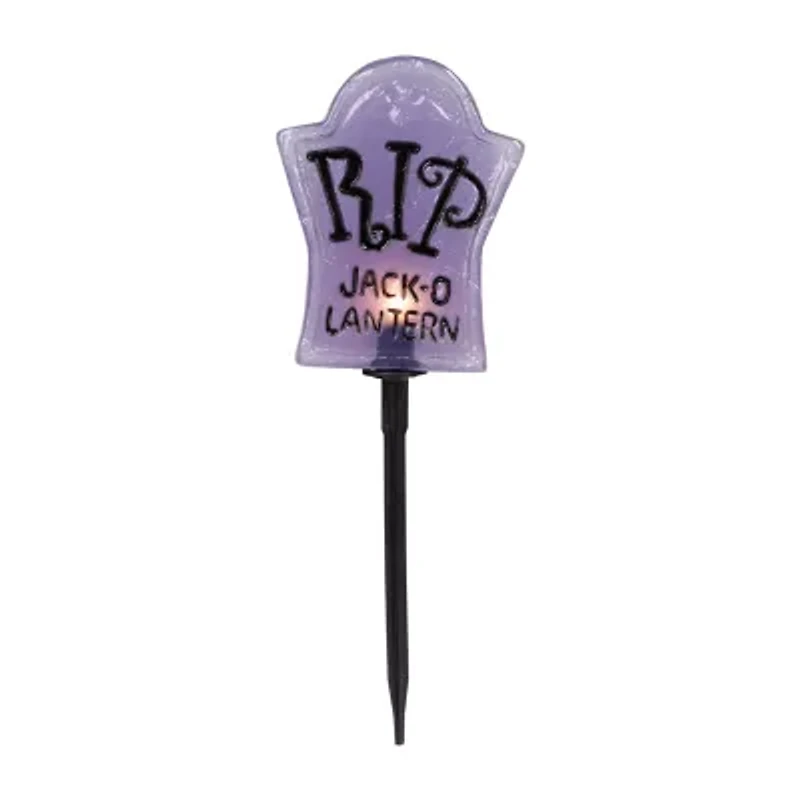 Set of 3 Tombstone Halloween Pathway Markers - 3.5ft Black Wire