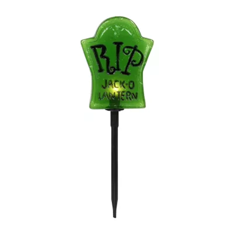 Set of 3 Tombstone Halloween Pathway Markers - 3.5ft Black Wire