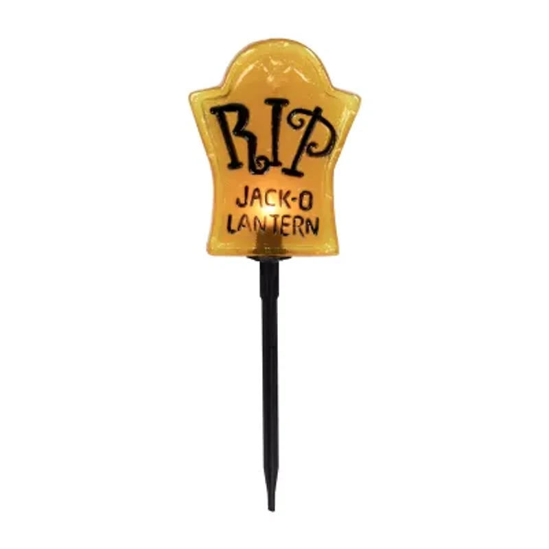 Set of 3 Tombstone Halloween Pathway Markers - 3.5ft Black Wire